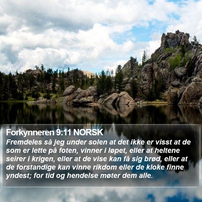Forkynneren 9:11 NORSK Bible Verse Image