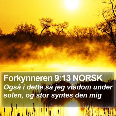 Forkynneren 9:13 NORSK Bible Verse Image