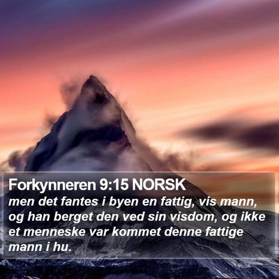 Forkynneren 9:15 NORSK Bible Verse Image