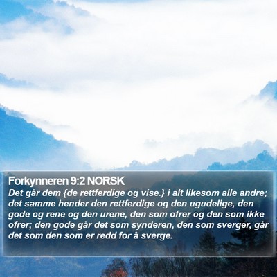 Forkynneren 9:2 NORSK Bible Verse Image
