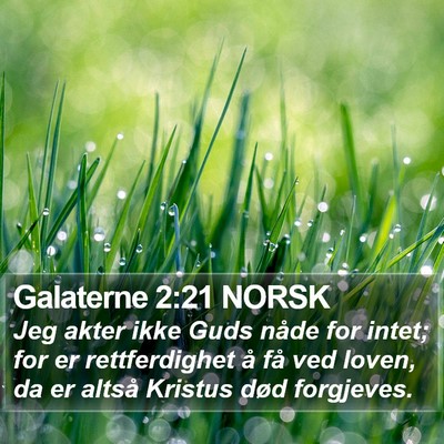 Galaterne 2:21 NORSK Bible Verse Image