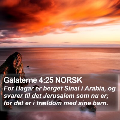 Galaterne 4:25 NORSK Bible Verse Image