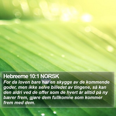Hebreerne 10:1 NORSK Bible Verse Image