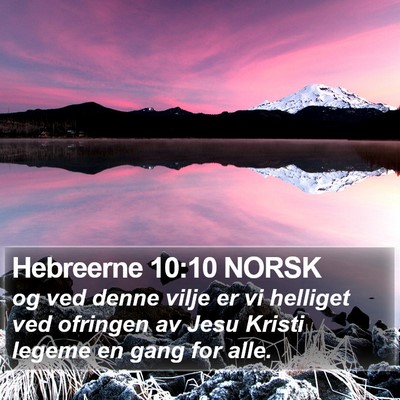 Hebreerne 10:10 NORSK Bible Verse Image