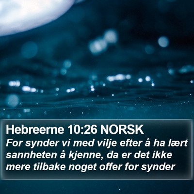 Hebreerne 10:26 NORSK Bible Verse Image
