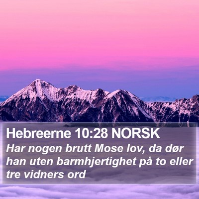 Hebreerne 10:28 NORSK Bible Verse Image