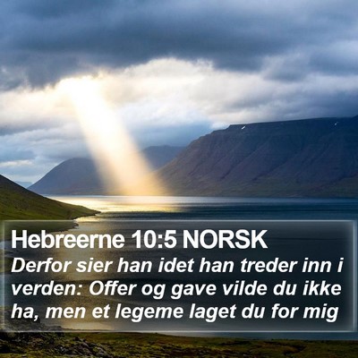 Hebreerne 10:5 NORSK Bible Verse Image