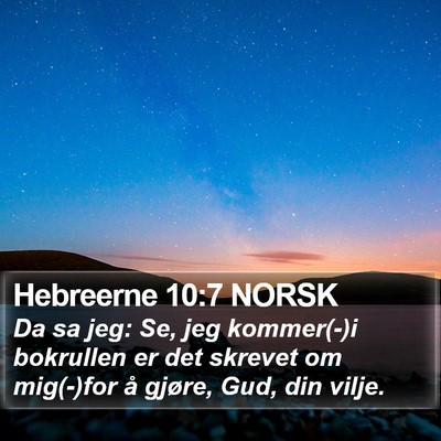 Hebreerne 10:7 NORSK Bible Verse Image