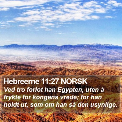 Hebreerne 11:27 NORSK Bible Verse Image