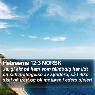 Hebreerne 12:3 NORSK Bible Verse Image