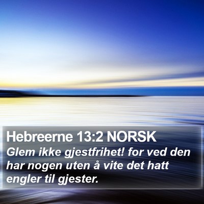 Hebreerne 13:2 NORSK Bible Verse Image