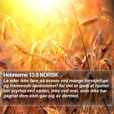 Hebreerne 13:9 NORSK Bible Verse Image