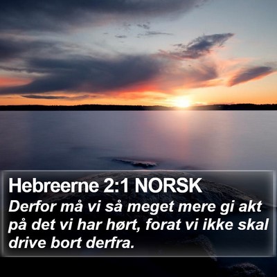 Hebreerne 2:1 NORSK Bible Verse Image