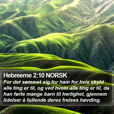 Hebreerne 2:10 NORSK Bible Verse Image