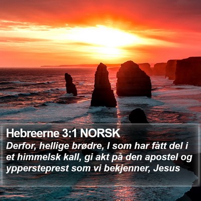 Hebreerne 3:1 NORSK Bible Verse Image