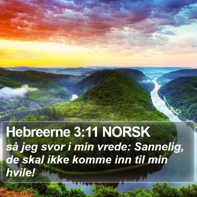 Hebreerne 3:11 NORSK Bible Verse Image