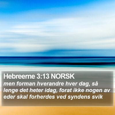 Hebreerne 3:13 NORSK Bible Verse Image