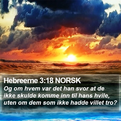 Hebreerne 3:18 NORSK Bible Verse Image