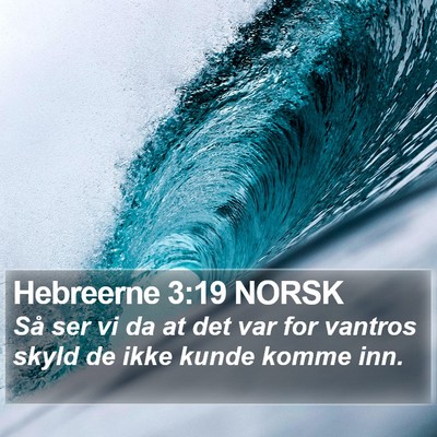Hebreerne 3:19 NORSK Bible Verse Image