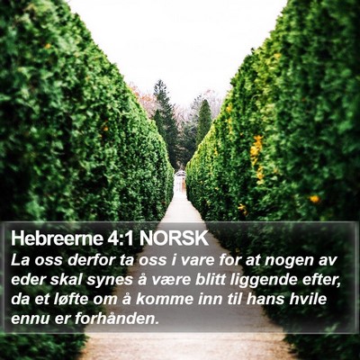 Hebreerne 4:1 NORSK Bible Verse Image
