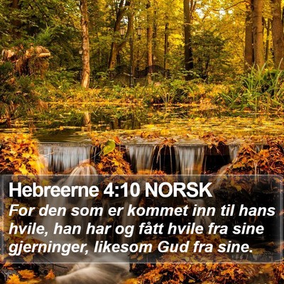 Hebreerne 4:10 NORSK Bible Verse Image