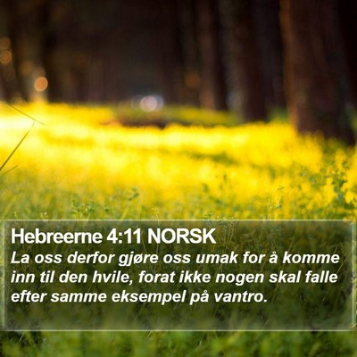 Hebreerne 4:11 NORSK Bible Verse Image