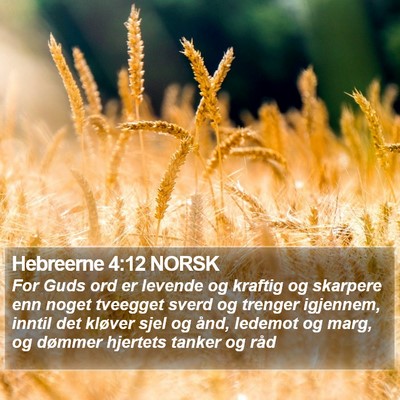 Hebreerne 4:12 NORSK Bible Verse Image