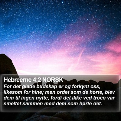 Hebreerne 4:2 NORSK Bible Verse Image