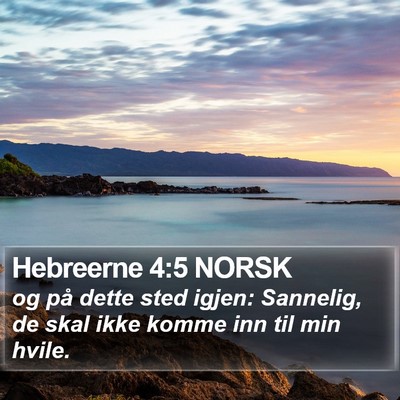 Hebreerne 4:5 NORSK Bible Verse Image