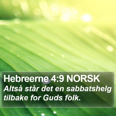 Hebreerne 4:9 NORSK Bible Verse Image