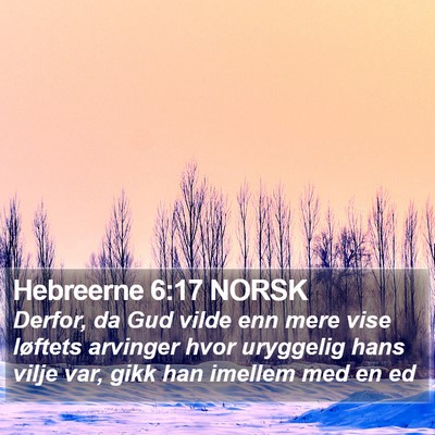 Hebreerne 6:17 NORSK Bible Verse Image