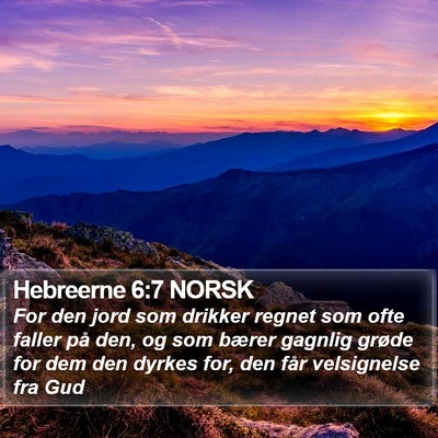 Hebreerne 6:7 NORSK Bible Verse Image