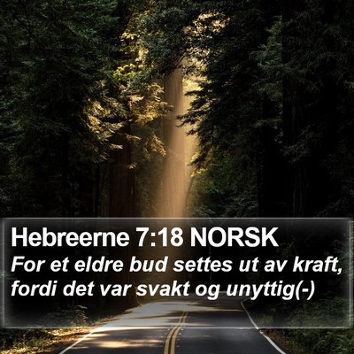 Hebreerne 7:18 NORSK Bible Verse Image
