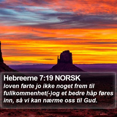Hebreerne 7:19 NORSK Bible Verse Image