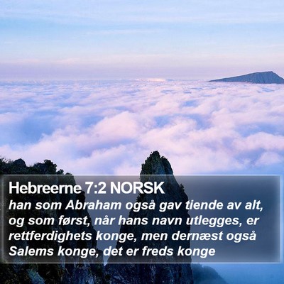 Hebreerne 7:2 NORSK Bible Verse Image