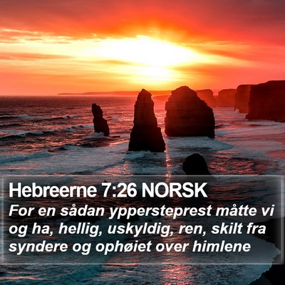 Hebreerne 7:26 NORSK Bible Verse Image