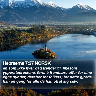 Hebreerne 7:27 NORSK Bible Verse Image