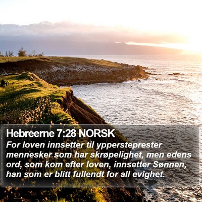Hebreerne 7:28 NORSK Bible Verse Image