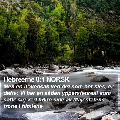 Hebreerne 8:1 NORSK Bible Verse Image