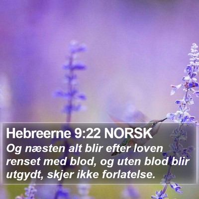 Hebreerne 9:22 NORSK Bible Verse Image
