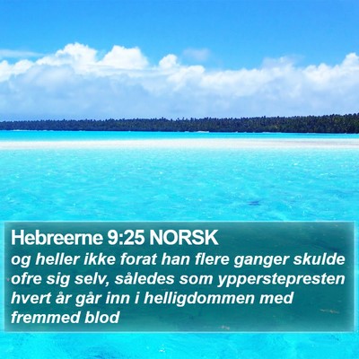 Hebreerne 9:25 NORSK Bible Verse Image