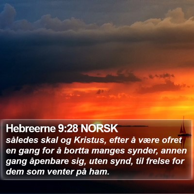 Hebreerne 9:28 NORSK Bible Verse Image