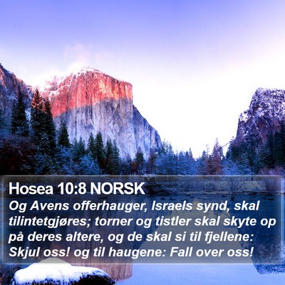 Hosea 10:8 NORSK Bible Verse Image