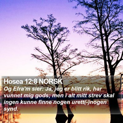 Hosea 12:8 NORSK Bible Verse Image