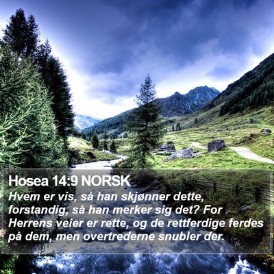 Hosea 14:9 NORSK Bible Verse Image