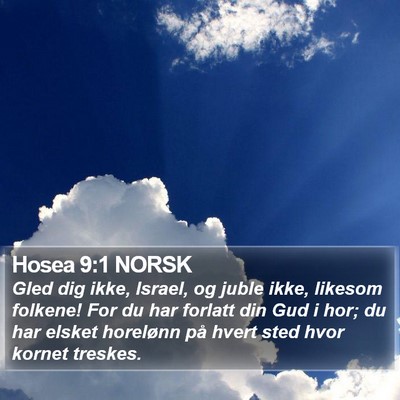 Hosea 9:1 NORSK Bible Verse Image