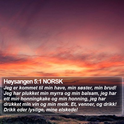 Høysangen 5:1 NORSK Bible Verse Image