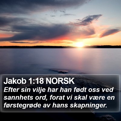 Jakob 1:18 NORSK Bible Verse Image