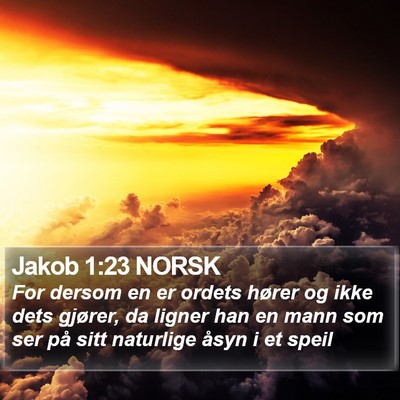 Jakob 1:23 NORSK Bible Verse Image