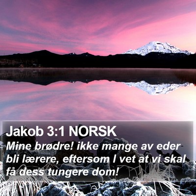 Jakob 3:1 NORSK Bible Verse Image